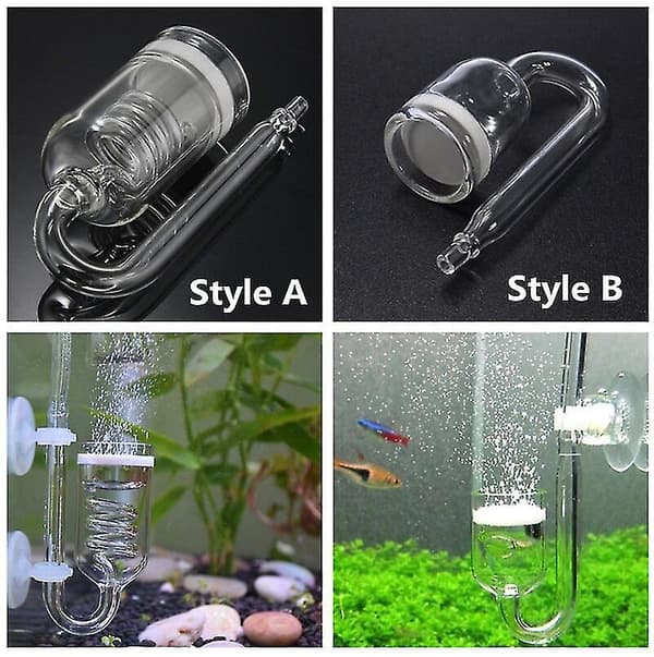 CO2-diffusor for akvarium i 2 stiler, karbondioksidreaktor