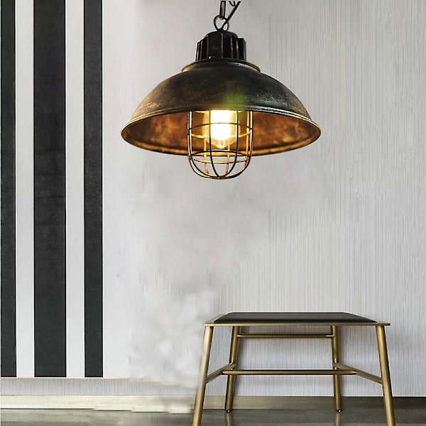 1-ljus 34 cm Hänglampa Metallskål Rustik Lodgestil Retro