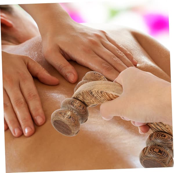 Kroppsmassagerulle i trä, handhållen rullmassager