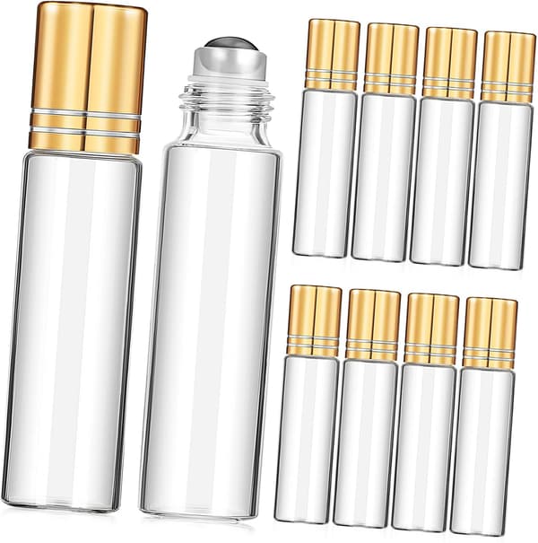 15 st tomma påfyllningsbara roll-on-flaskor multifunktionella glasroll-on-flaskor för eterisk olja för DIY-parfym