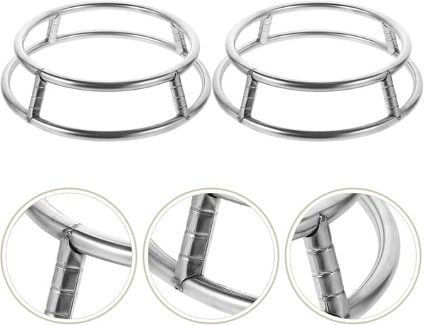 2 stk runde grytestativ dampholder rustfritt stål fortykket galvanisert overflate solid vanntett