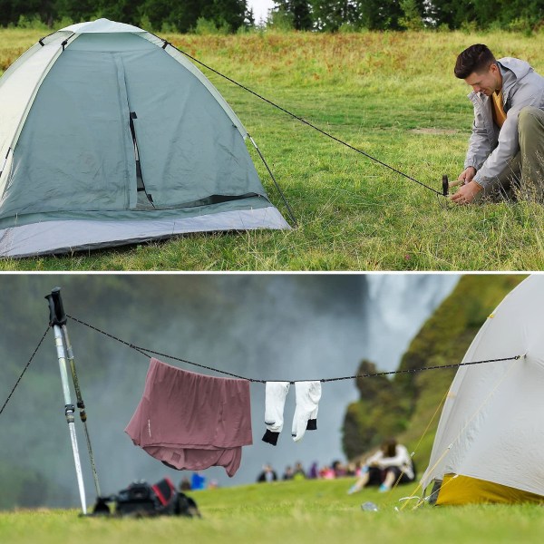 10 styks reflekterende teltreb, 4 m nylon reflekterende teltreb med  aluminiumsjustering, til udendørs camping, vandreture, fortelt, telt osv.  49b7 | Fyndiq