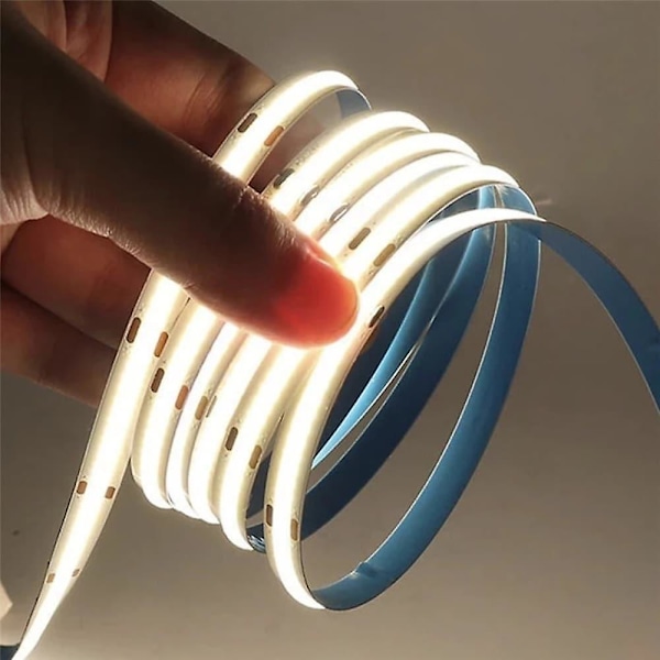 Cob Fleksibel LED-Stripslys 5m 16.4ft Varmt Koldt Hvid