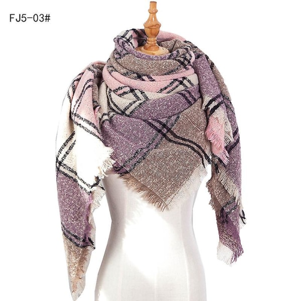 Mote-sjal og skjerf for damer, vinter, damer skjerf, pledd-skjerf for kvinner, tartan-skjerf Purple