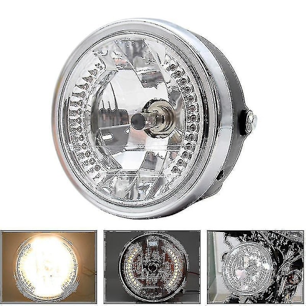 Motorcykel Modificeret Retro Forlygter 8 Tommer Angel Ring Forlygter