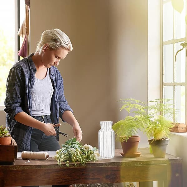 Randig glasvas Bröllopsvas Enkel stil Glas Dekorativ blomhållare
