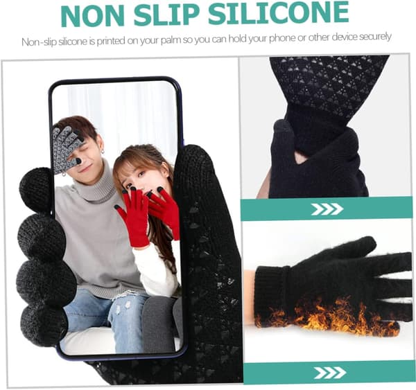 Touch Screen Varmehandsker til Mænd og Kvinder Plys Strikdesign
