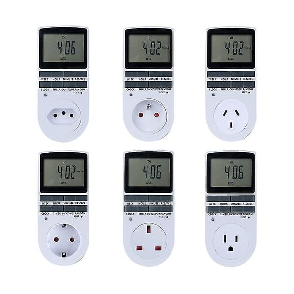 Elektronisk Digital Timerkontakt 24 Timer Timing Stikkontakt