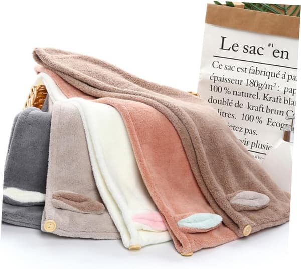 2-pack hårtorkningsmössa, snabbtorkande fleece, snabbtorkande hårhatt för rutin efter dusch