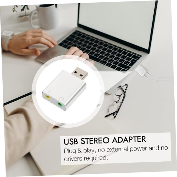 7.1 Stereo Lydadapter Eksterne Lydkort Driver - Hodetelefon Mikrofon Jack for Bærbar PC Streaming