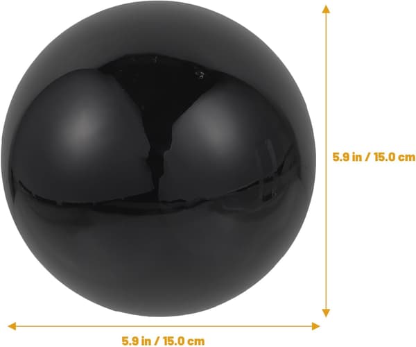 Reflekterende kugle i rustfrit stål, elegant design, sort spejlkugle, god refleksionsydelse