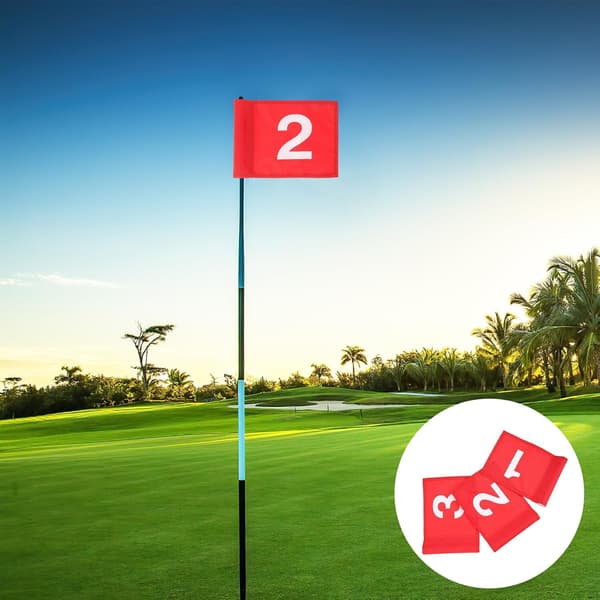 3 st golfputtingflaggor bärbara träningsflaggor numrerade golf för golfverktyg golfgreen