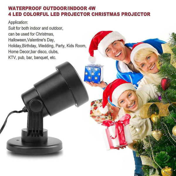 Utendørs/Innendørs 4W 4 LED-projektorlampe