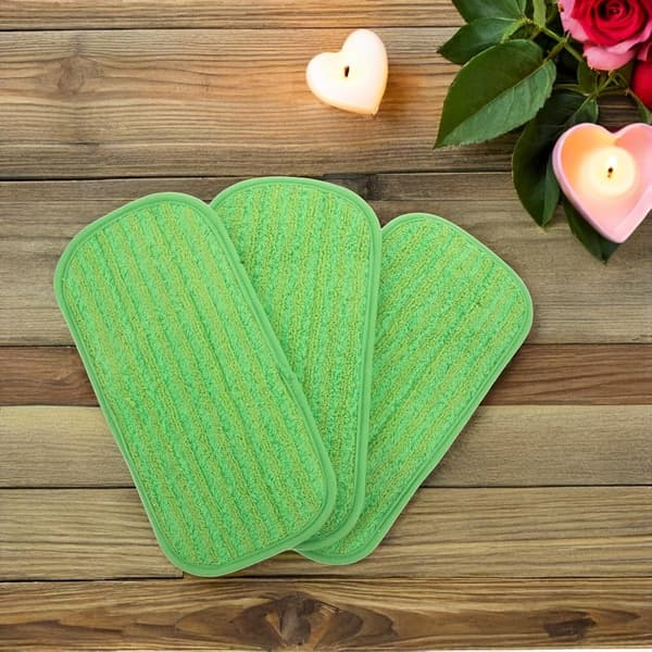 3 stk. genanvendelige moppeklude til trægulve, mikrofiber vaskbare moppepuder