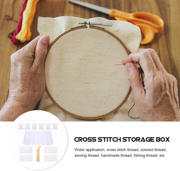 Broderitråd Organizerboks for Bruddmotstand med 36 Flyttbare Rom Sysett