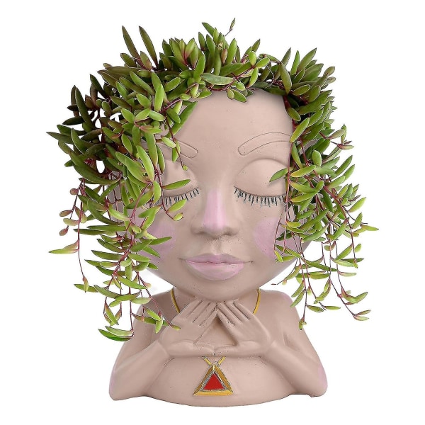 Face Planter Head Planters Lady Faces Female Resin Pot sisä-/ulkokäyttöön