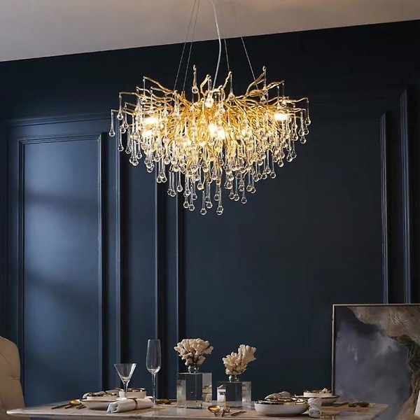 80cm Lyxig Modern Chandelier Hänglampa i Guld