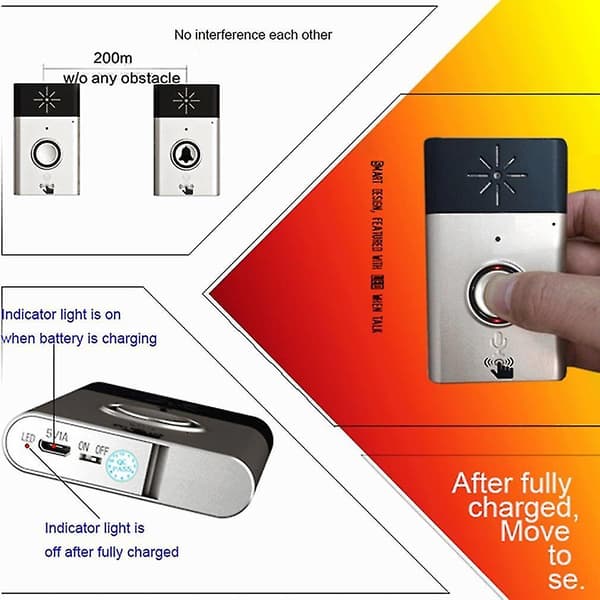 CST-h611 Trådlös Dörrklocka Röst-Intercom Utomhus Sändare