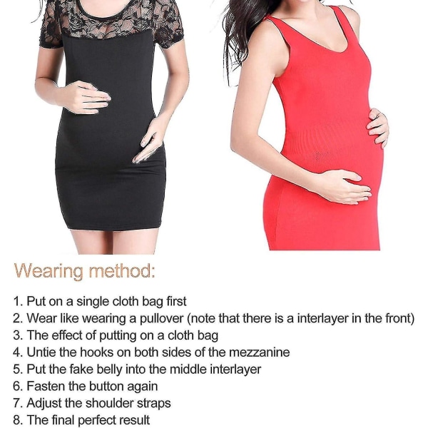 Silikoninen raskausvatsa, keinosilikoni raskaana oleva vatsa valokuvaus näyttelijäsuoritusrekvisiitta Väärä vatsa Baby väärennetty raskaushohto hihnoilla C:lle 4-5 Months
