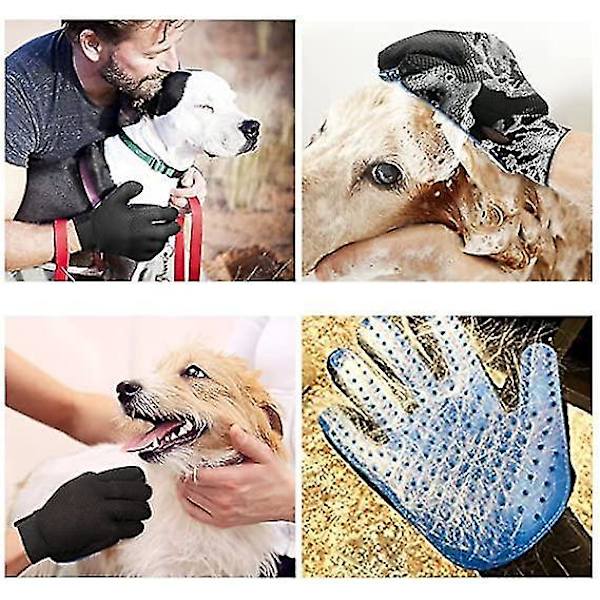 Gummibørste til Pelsmassage til Hunde/Katte (Sort/Blå)