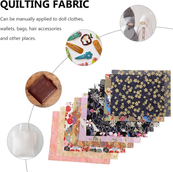 10 st bomullstygark DIY lapptäcke quiltning blommigt tryckta bomullstygbitar