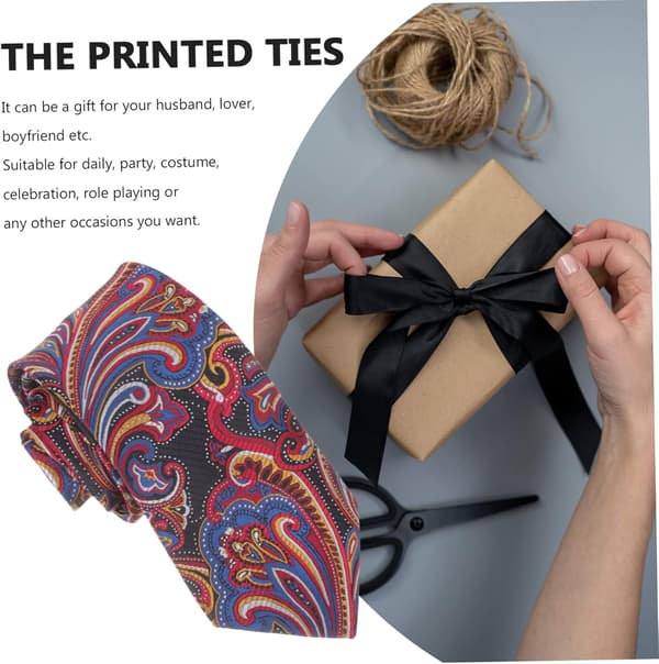 Herre trykt Paisley Polyester Slips, Stort Blomster Kostymeslips for Festutkledning