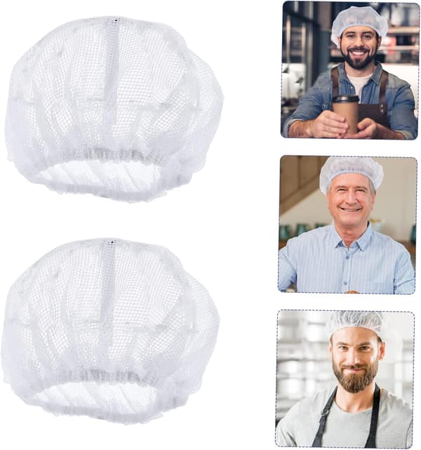 10 st kockmössa matlagningsmössa elastisk arbetsmössa mössor för män kvinnor vit