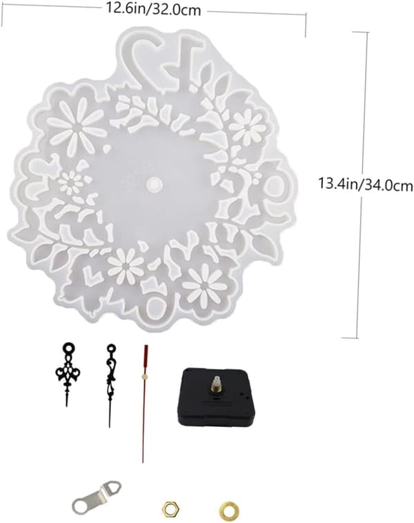 DIY blomsterurform med silikoneharpiksform og urværk til epoxystøbning