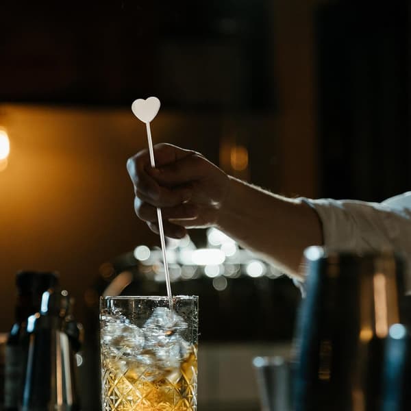 2 st omrörare i rostfritt stål för drinkar, robusta cocktailpaddlar