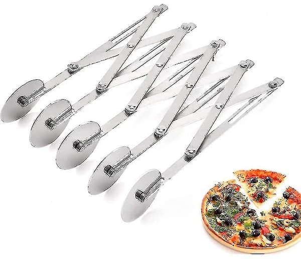Deigkutter, Pizzakutter i Rustfritt Stål med 5 Justerbare Hjul