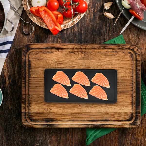 Rektangulær keramisk sushiserveringsfad med minimalistisk japansk design