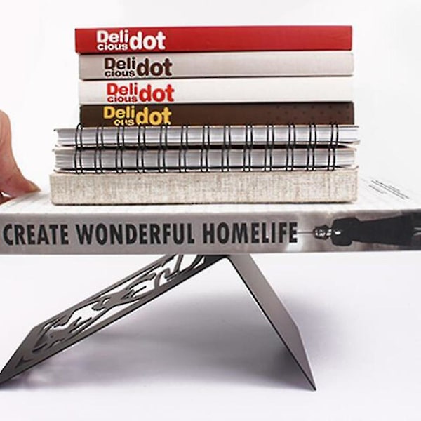 Stilful Premium Metal Bogstøtter Kreative Udhulede Bogstativer Kreative Gave Meow Planet