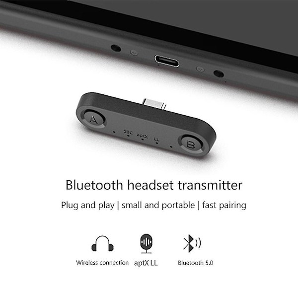 Bluetooth-sändare för Switch Bluetooth 5.0 Trådlös Ljudadapter Tillbehör för Switch Lite P