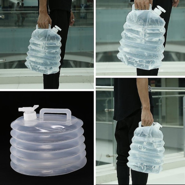 10L PE plast sammenleggbar drikkevannsbøtte Uttrekkbar