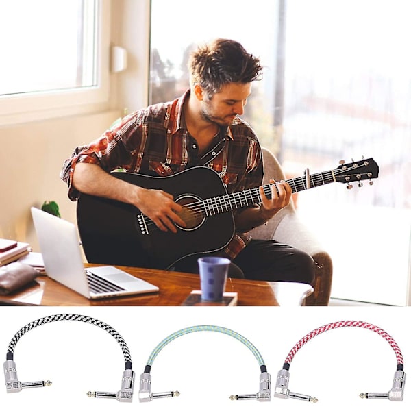 Gitarr Effektpedal Kablar Flätade Kablar Gitarr Patch Kabelkontakt Musikinstrument Tillbehör