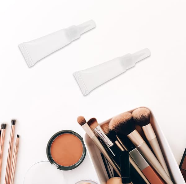 5 stk. mini lipglossbeholdere med børste for DIY skjønnhet og reisebruk