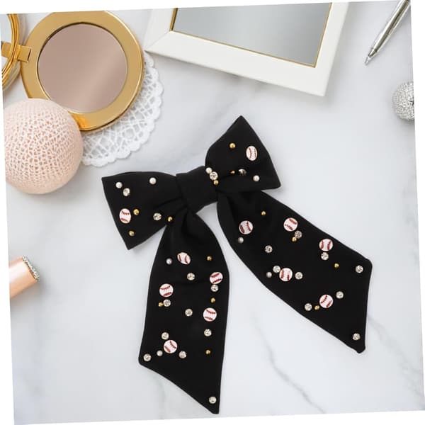 Glittrande Rhinestone Rosett Hårklämma Svarta Eleganta Håraccessoarer