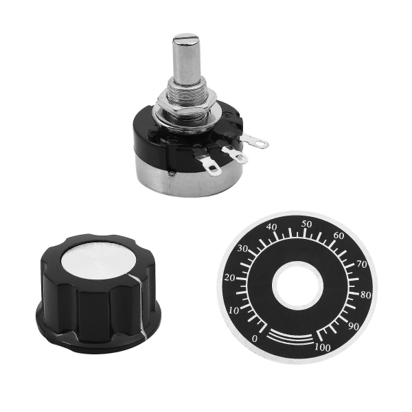 Uxcell A15050500ux0776 Roterende kulstofpotentiometer med diameter med knop, Rv24yn 20s B103 10k Ohm