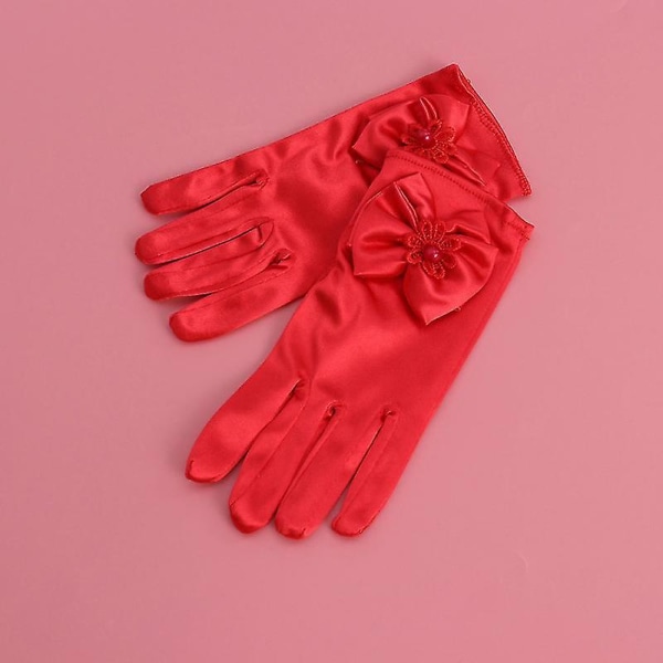 Tyttöjen upeat satiiniset hienot hanskat erikoistilaisuuksiin mekko  muodollisiin hääjuhliin (punainen) 804c | Fyndiq