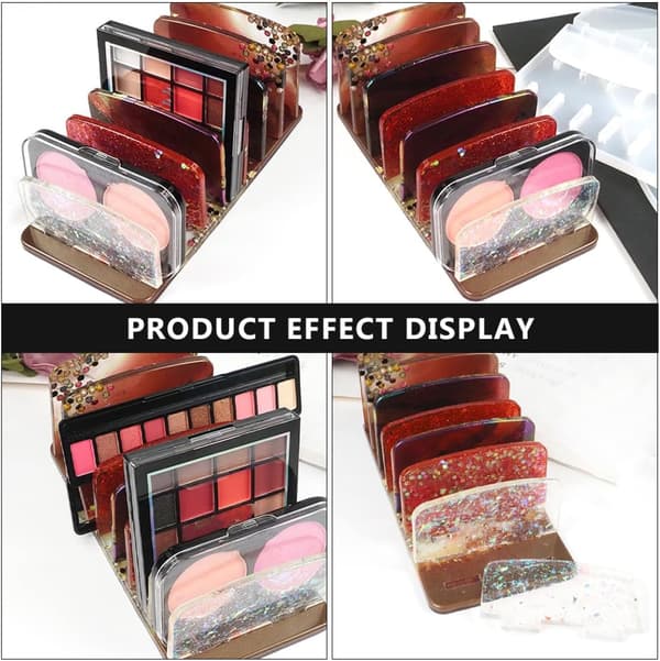 3 stk. silikone DIY-form til kosmetikopbevaringsstativ, epoxyharpiksstøbeform til makeup-organizer