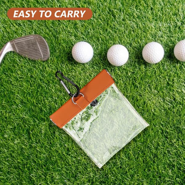 Golf Tee Oppbevaringspose med Automatisk Lukkeklips Bærbar PU Golf Tee Holder Organizer