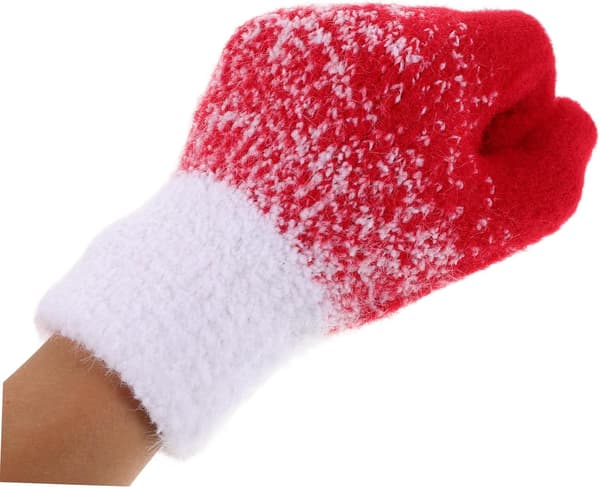 Termiske handsker til kvinder Vinter Rød Snefnug Juletræ Design Touchskærm Kompatibel