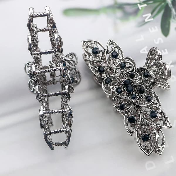 Hårklämma för kvinnor, Retro Chic, Rhinestone, Legering, Elegant