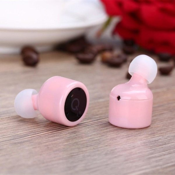 Mini Trådlösa Bluetooth-hörlurar med mikrofon, äkta bas, in-ear