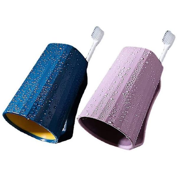 Tannbørstebeholder, 2 stk. Plastbeger Badtilbehør Kreativ Tannbørsteholder Dobbel