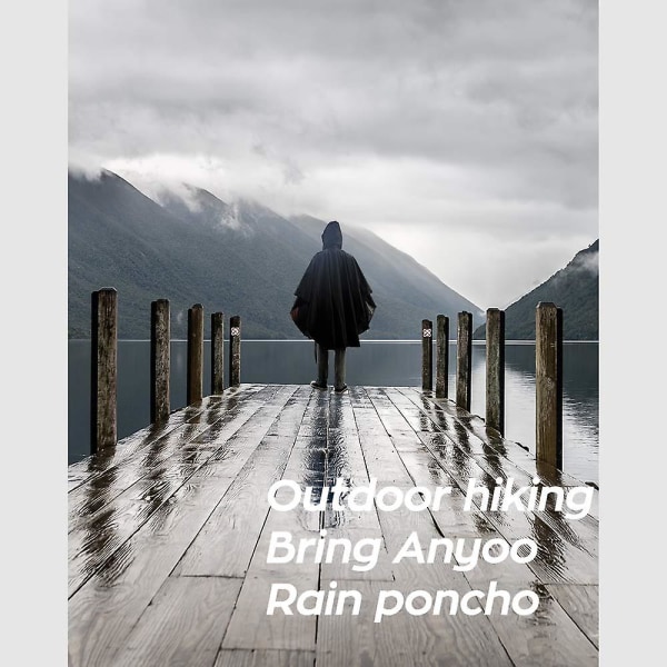 Lett vanntett regnponcho Gjenbrukbar Ripstop pustende regnfrakk med hette for utendørsaktiviteter