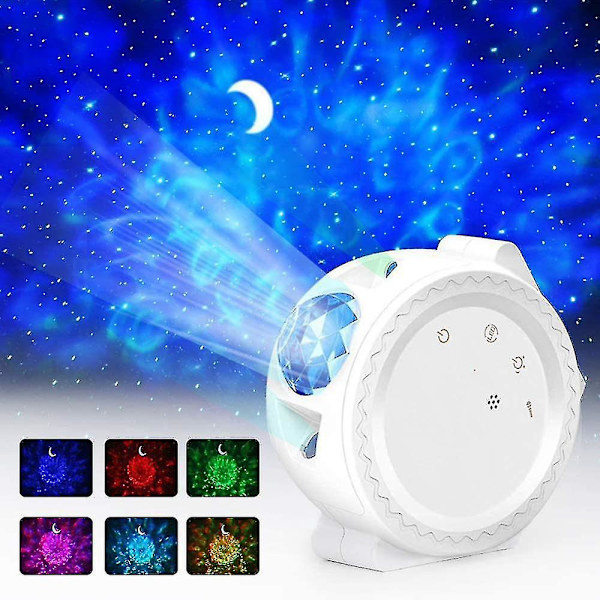 Farverig Stjernehimmel Galaxy Projektorlampe EU Plug White