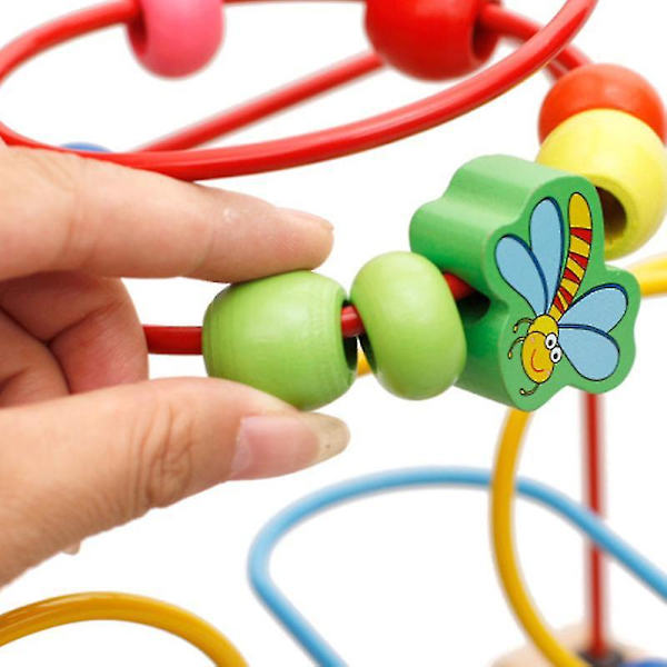 Læringsleker for babyer - Perlelabyrint Rullebane Treutdanningssirkel Leke for Småbarn