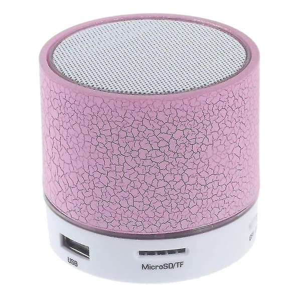 Crack Pattern A9 Stereo Trådløs Bluetooth Håndfri Højttaler Med LED Lys Understøtter TF Kort - Pink