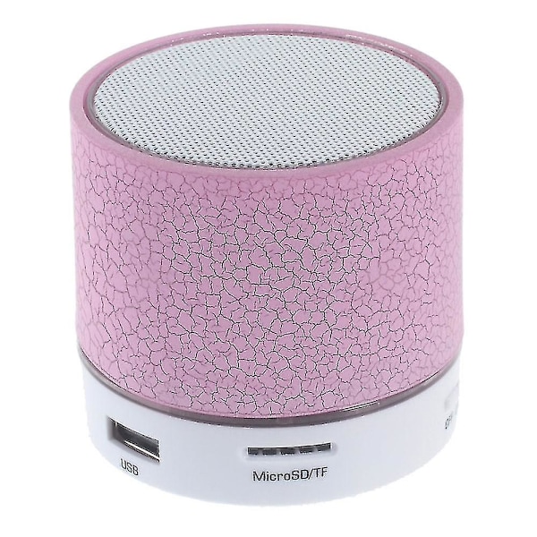 Crack Pattern A9 Stereokaiutin Langaton Bluetooth Handsfree-kaiutin LED-valoilla, Tukee TF-korttia - Pinkki